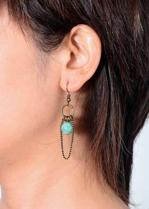 Vintage Amazonite Chains Earrings -Earrings My Zen Temple
