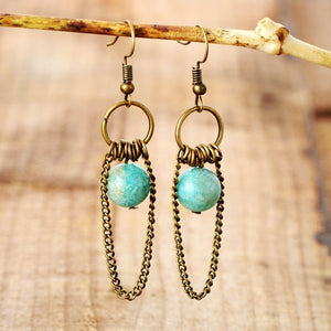 Vintage Amazonite Chains Earrings -Earrings My Zen Temple