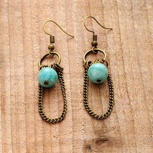 Vintage Amazonite Chains Earrings -Earrings My Zen Temple