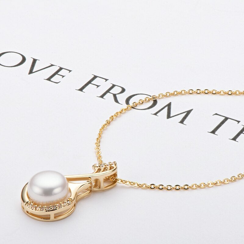 White Pearl Gold Plated Necklace -Necklaces My Zen Temple
