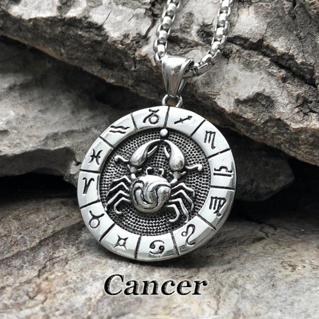 Cancer Zodiac Round Medallion Pendant Necklace .925 Sterling Silver -  Walmart.com