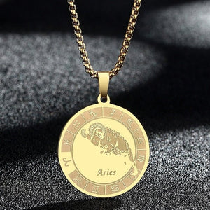 Zodiac Sign Stainless Steel Necklace -Necklaces My Zen Temple