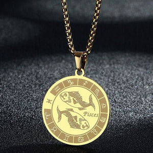 Zodiac Sign Stainless Steel Necklace -Necklaces My Zen Temple